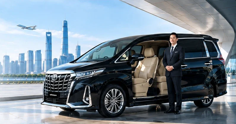 A private car with driver in China